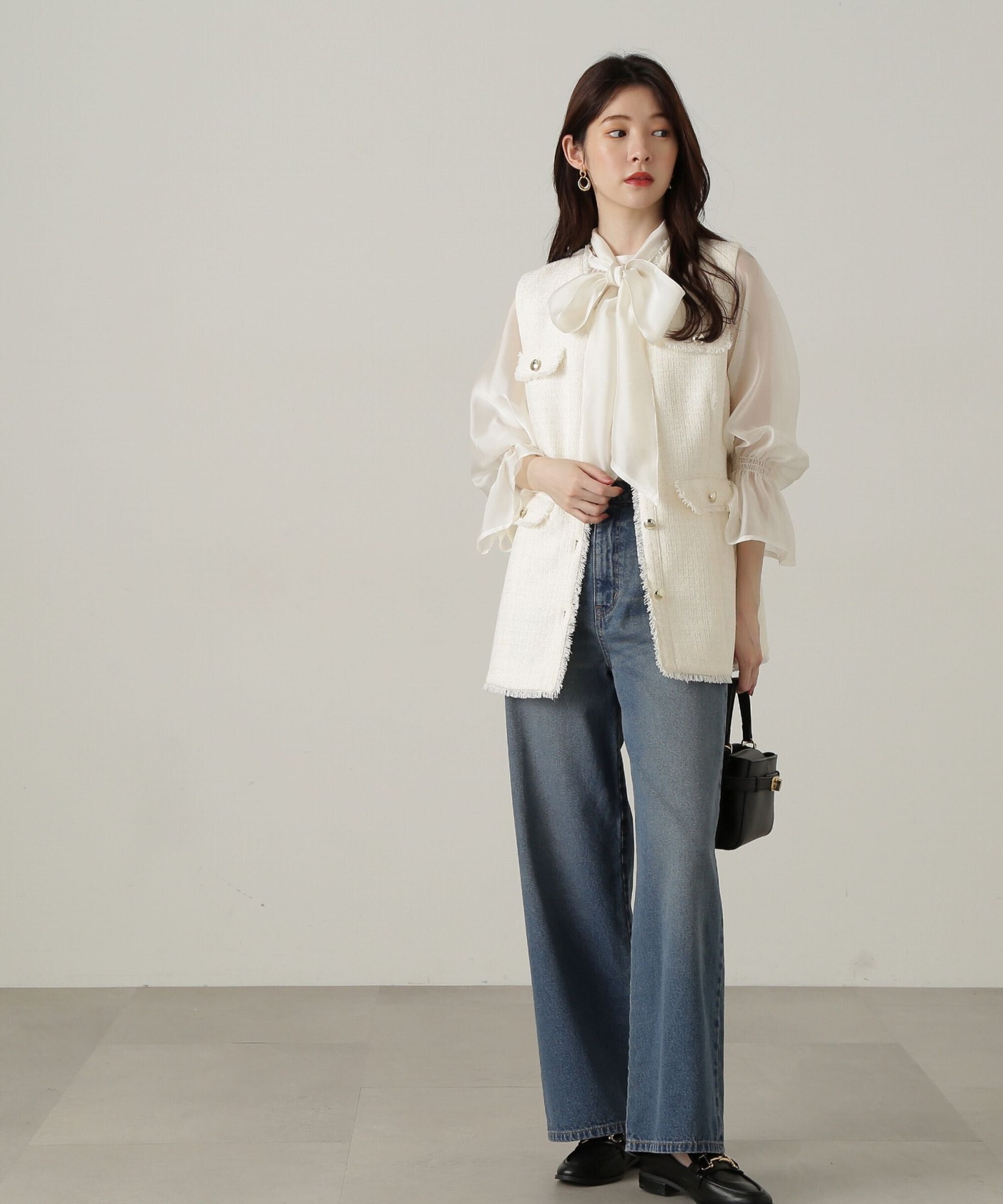 PROPORTION BODY DRESSING「2wayシアーボウタイブラウス24AW」|シャツ・ブラウス|