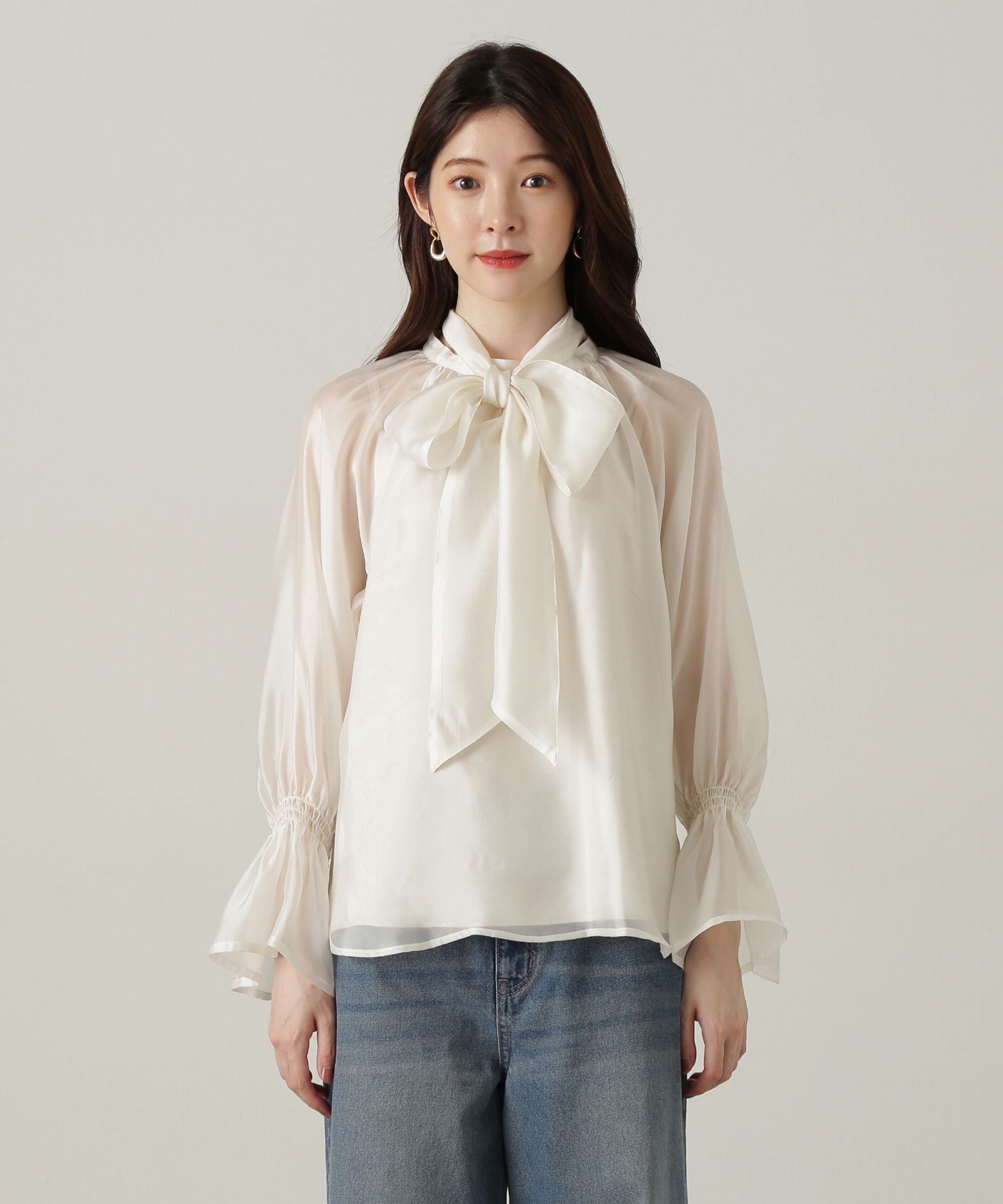 PROPORTION BODY DRESSING「2wayシアーボウタイブラウス24AW」|シャツ・ブラウス|