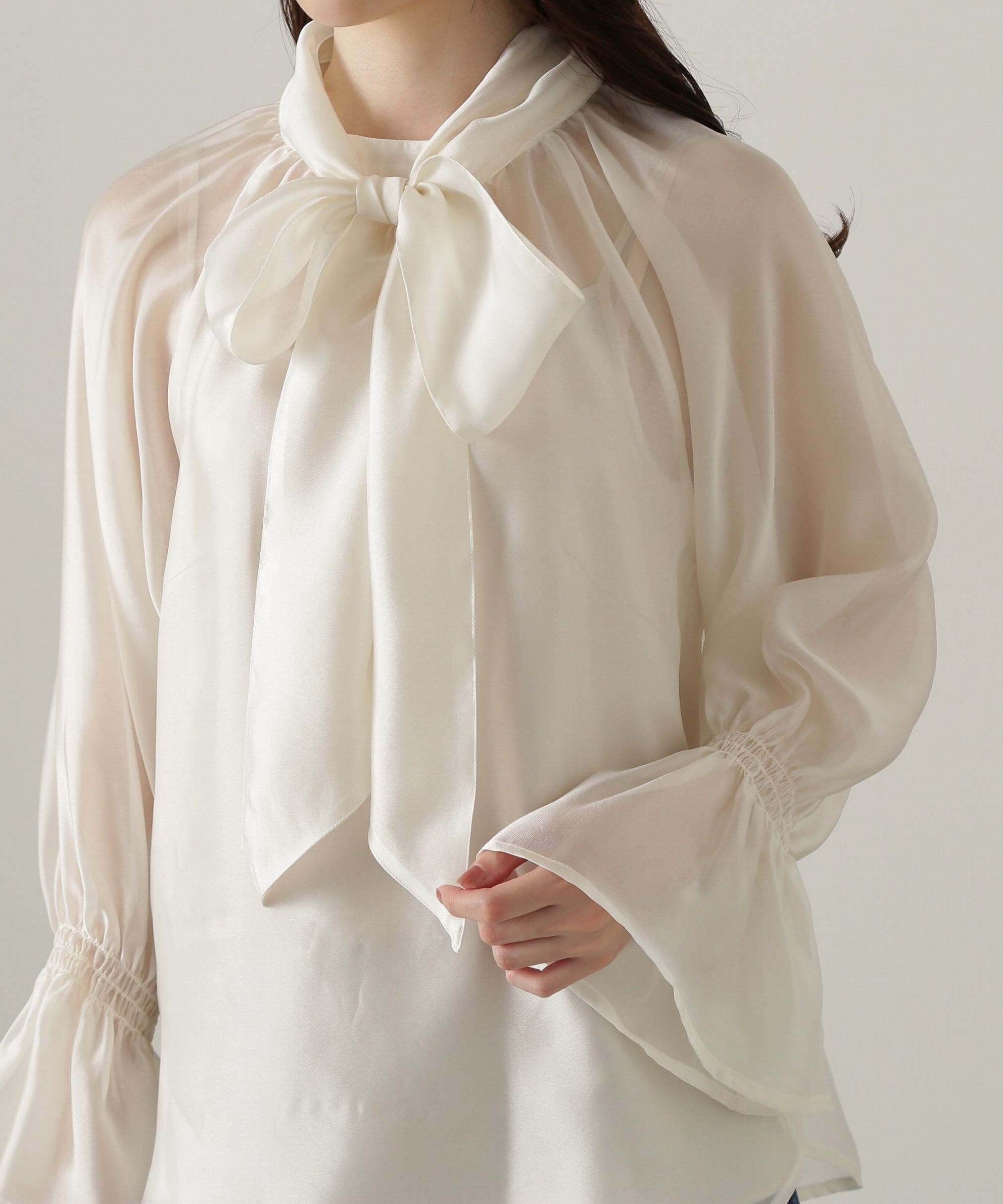 PROPORTION BODY DRESSING「2wayシアーボウタイブラウス24AW」|シャツ・ブラウス|