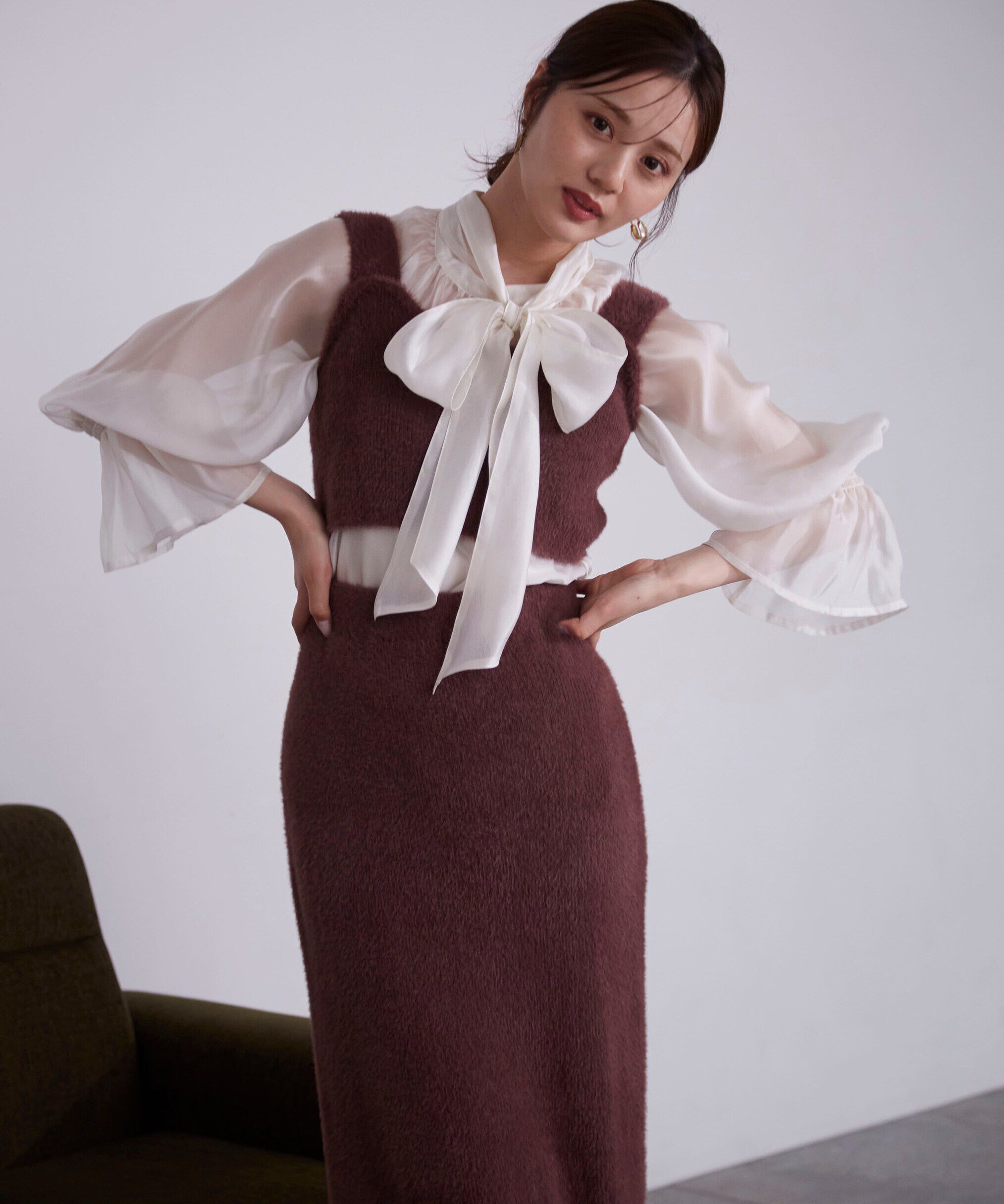 PROPORTION BODY DRESSING「2wayシアーボウタイブラウス24AW」|シャツ・ブラウス|