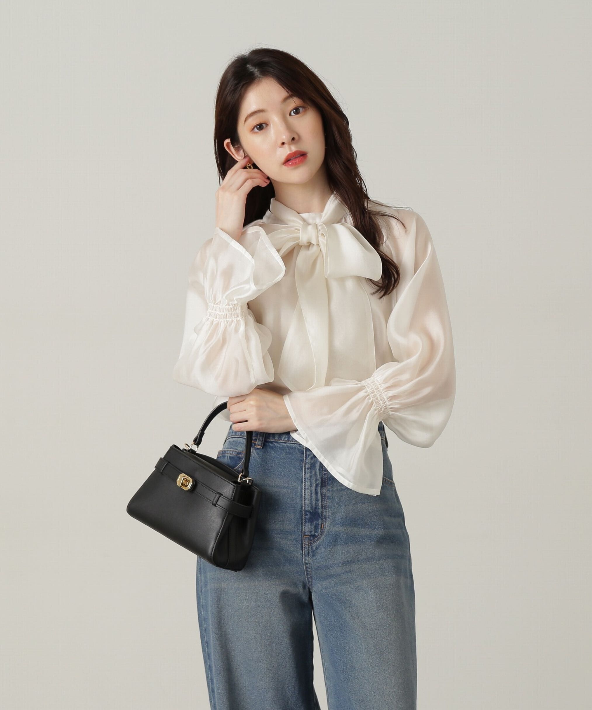 PROPORTION BODY DRESSING「2wayシアーボウタイブラウス24AW」|シャツ・ブラウス|