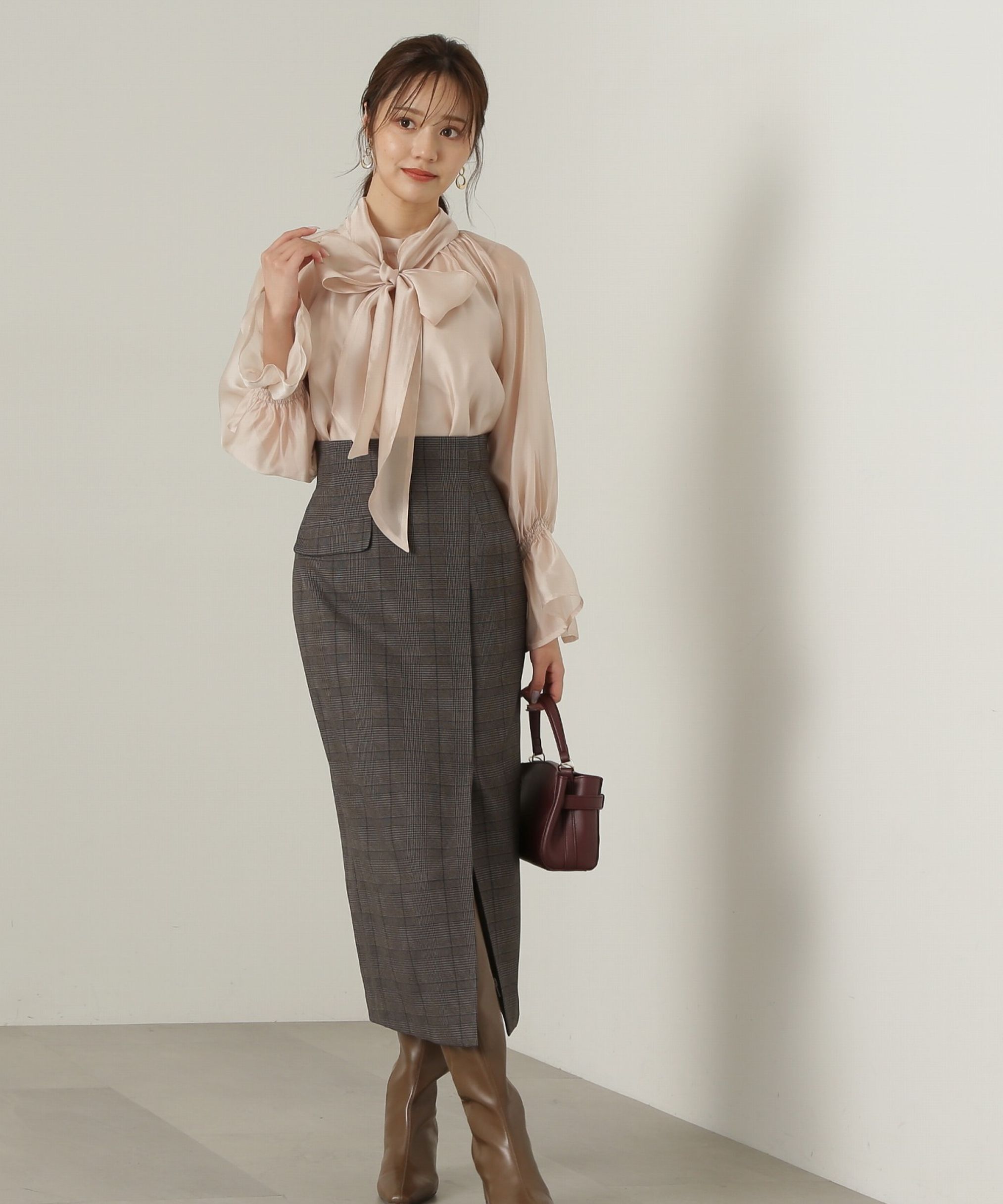 PROPORTION BODY DRESSING「2wayシアーボウタイブラウス24AW」|シャツ・ブラウス|