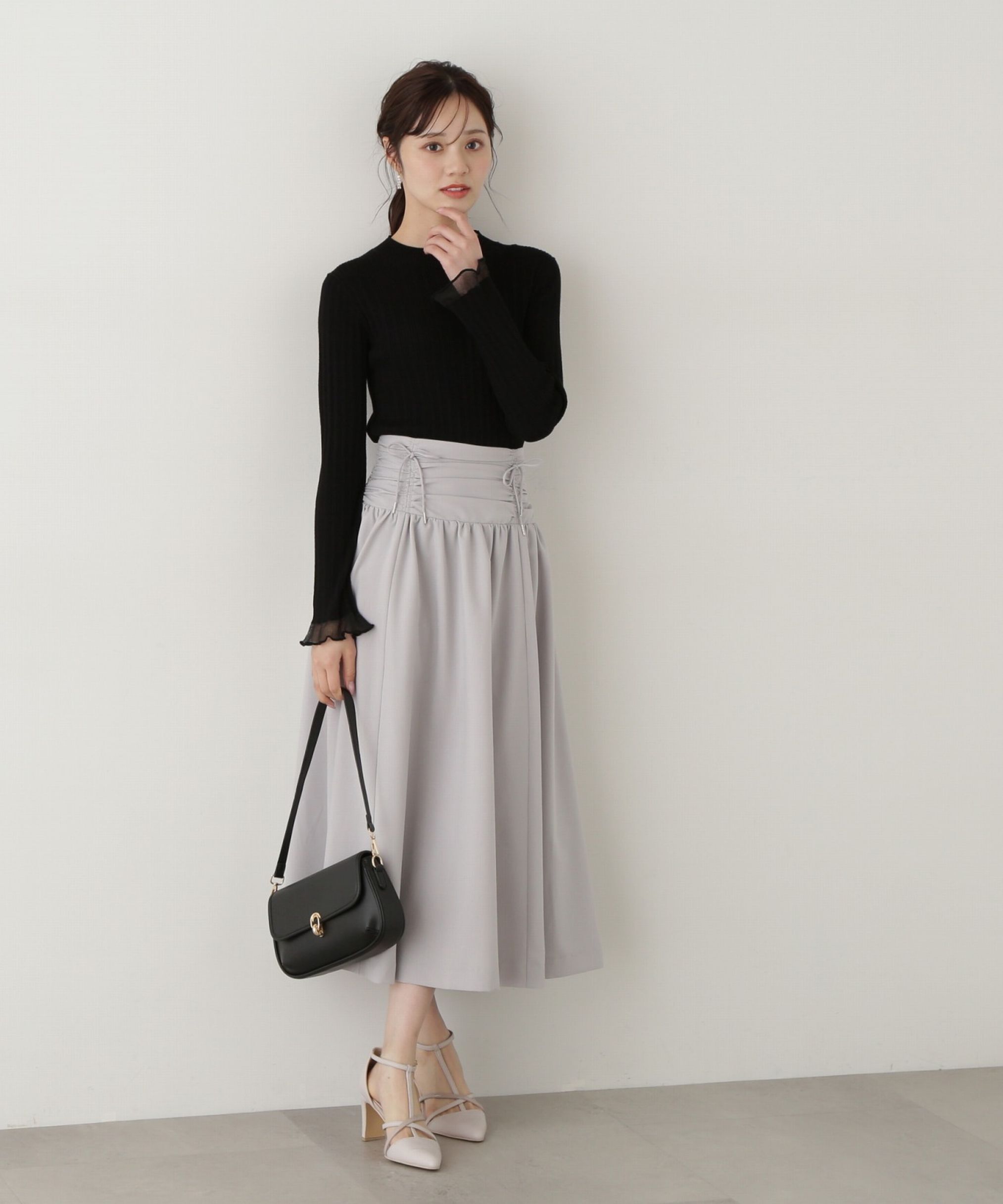 PROPORTION BODY DRESSING「シャーリングリボンスカート」|スカート|