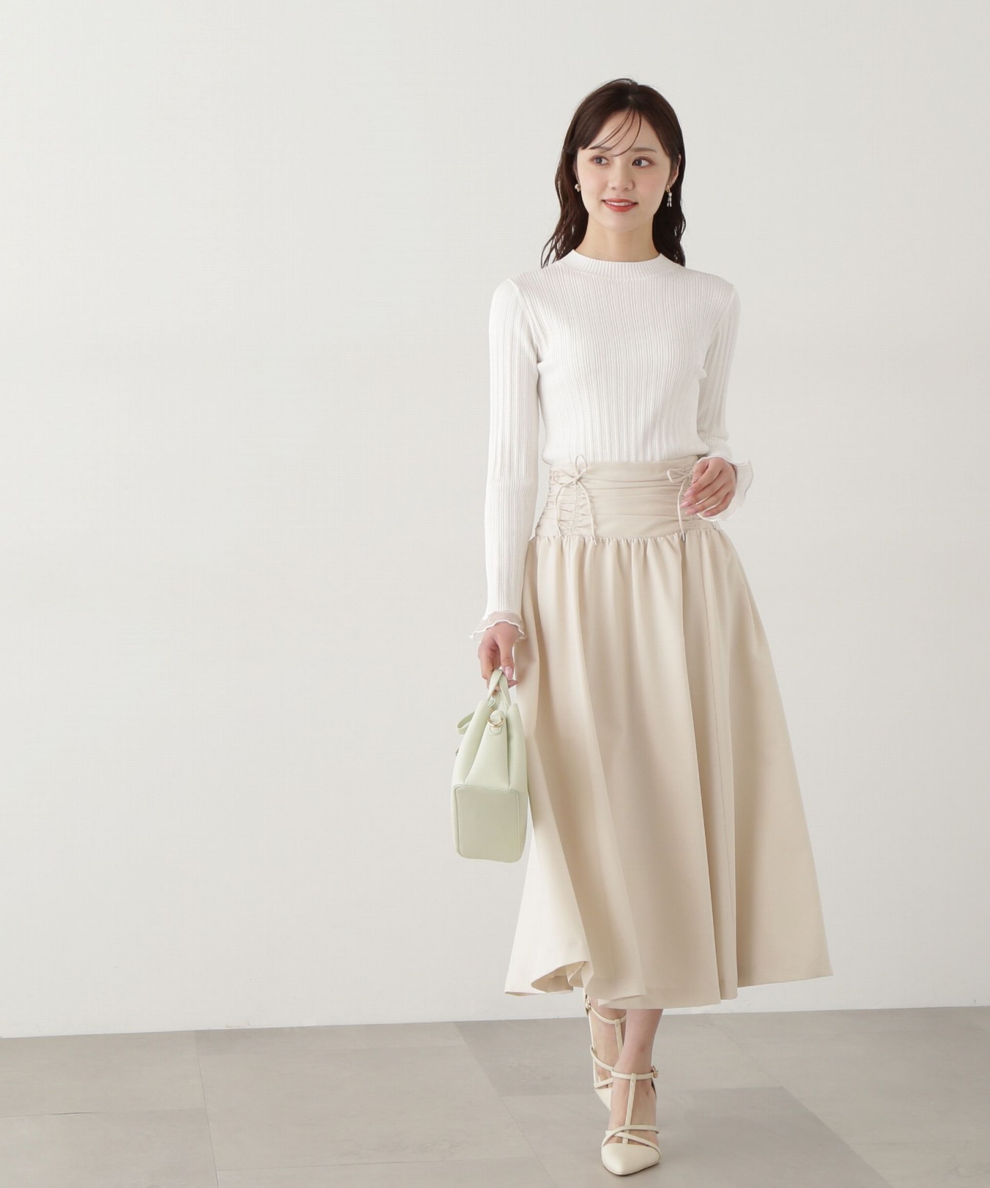 PROPORTION BODY DRESSING「シャーリングリボンスカート」|スカート|