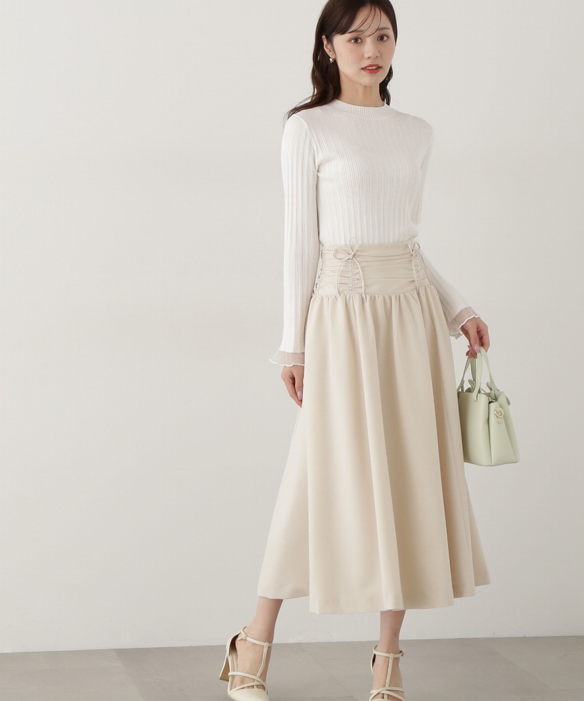 PROPORTION BODY DRESSING「シャーリングリボンスカート」|スカート|