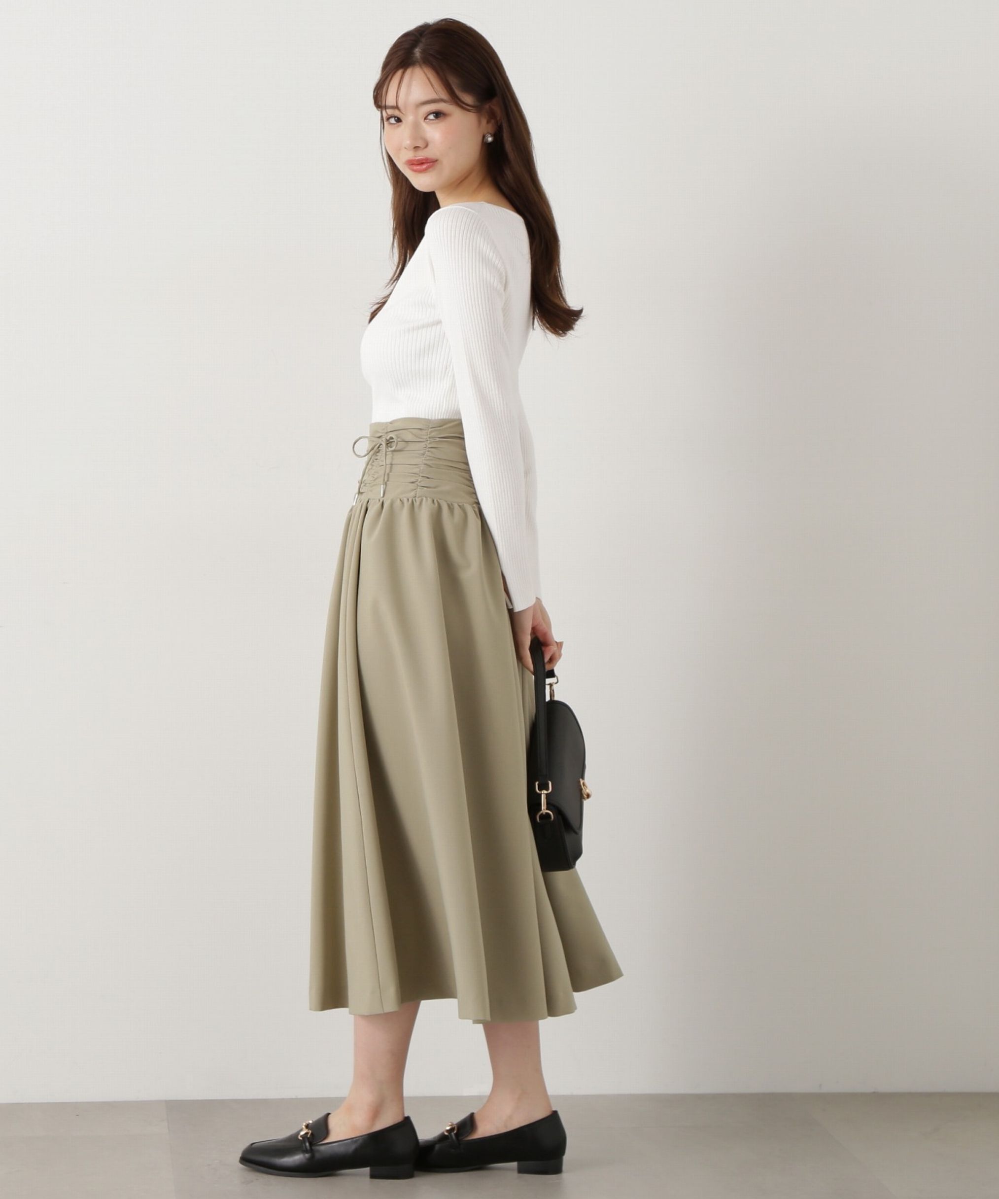 PROPORTION BODY DRESSING「シャーリングリボンスカート」|スカート|