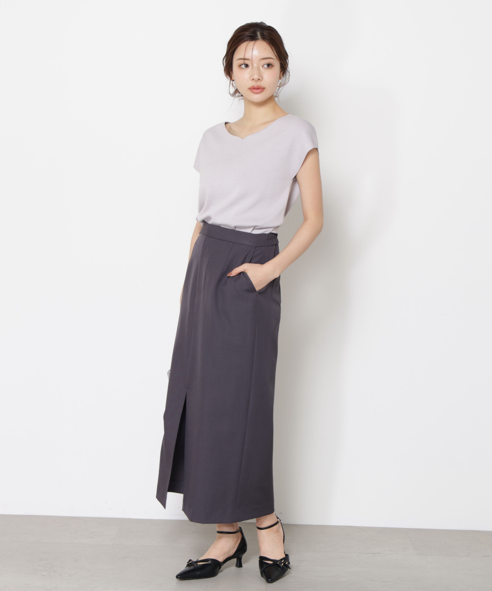 PROPORTION BODY DRESSING「ハートカットフレンチ総針ニット」|ニット・セーター|