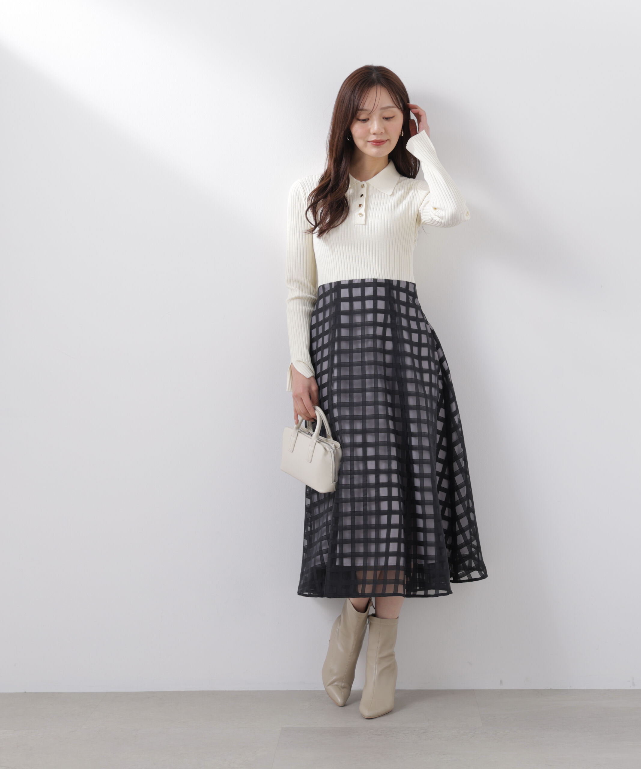 PROPORTION BODY DRESSING「ポロカラーニットワンピース　26SS」|ワンピース|