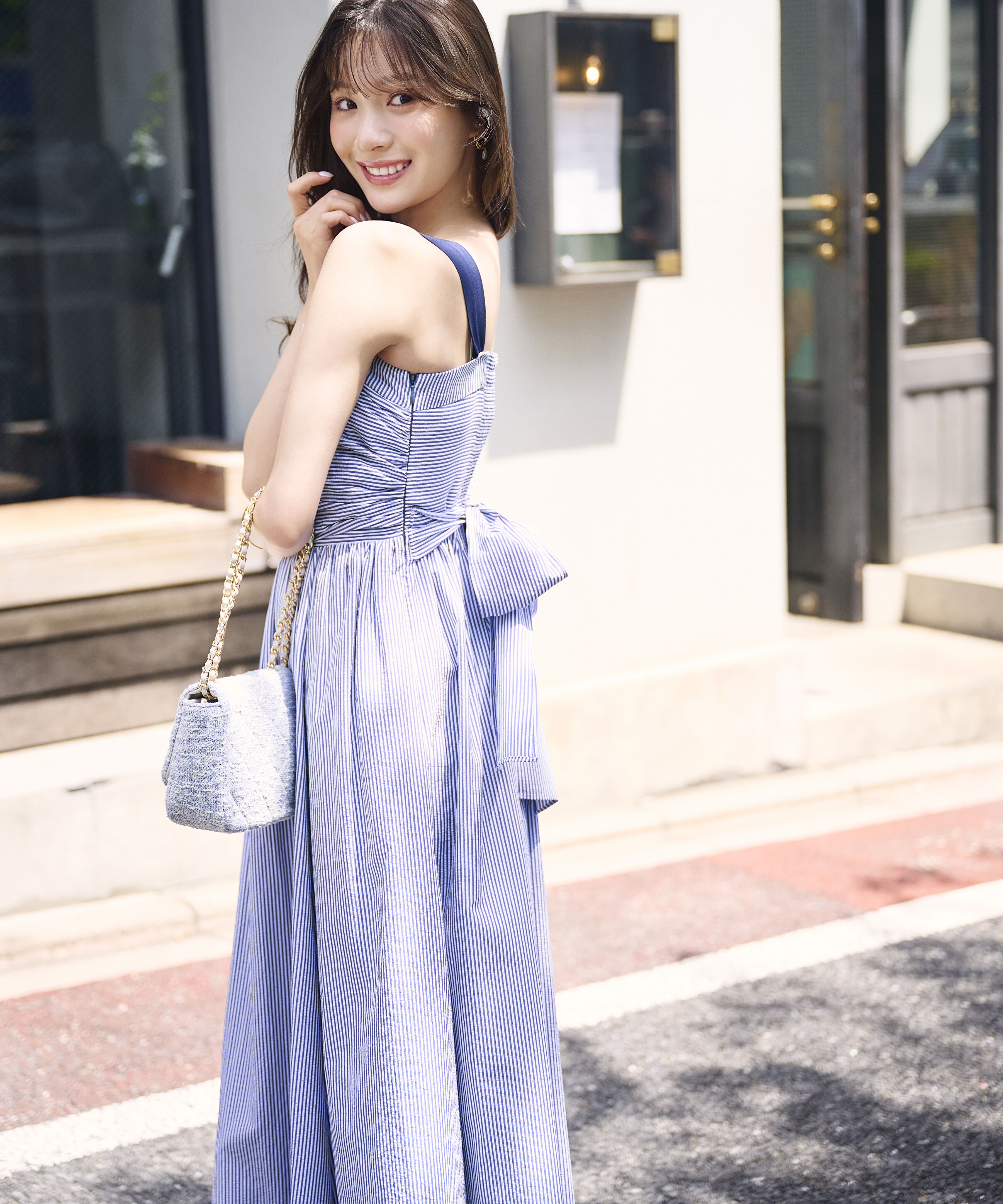 PROPORTION BODY DRESSING「＜中川紅葉さん着用＞ストライプキャミワンピース」|ワンピース|