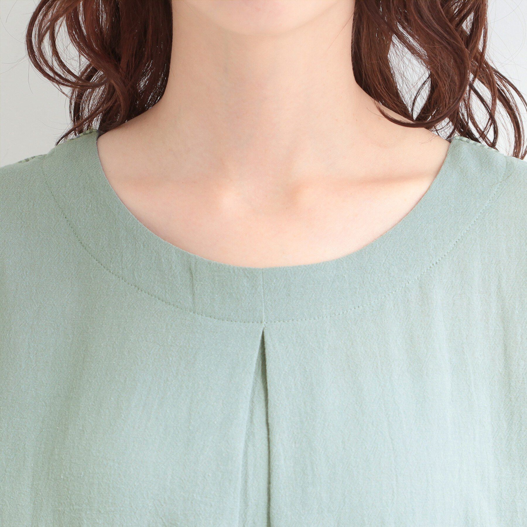 SHOO･LA･RUE「【洗濯機可/体型カバー】上から着るだけ 異素材切替 Aラインチュニックワンピース」|チュニック|