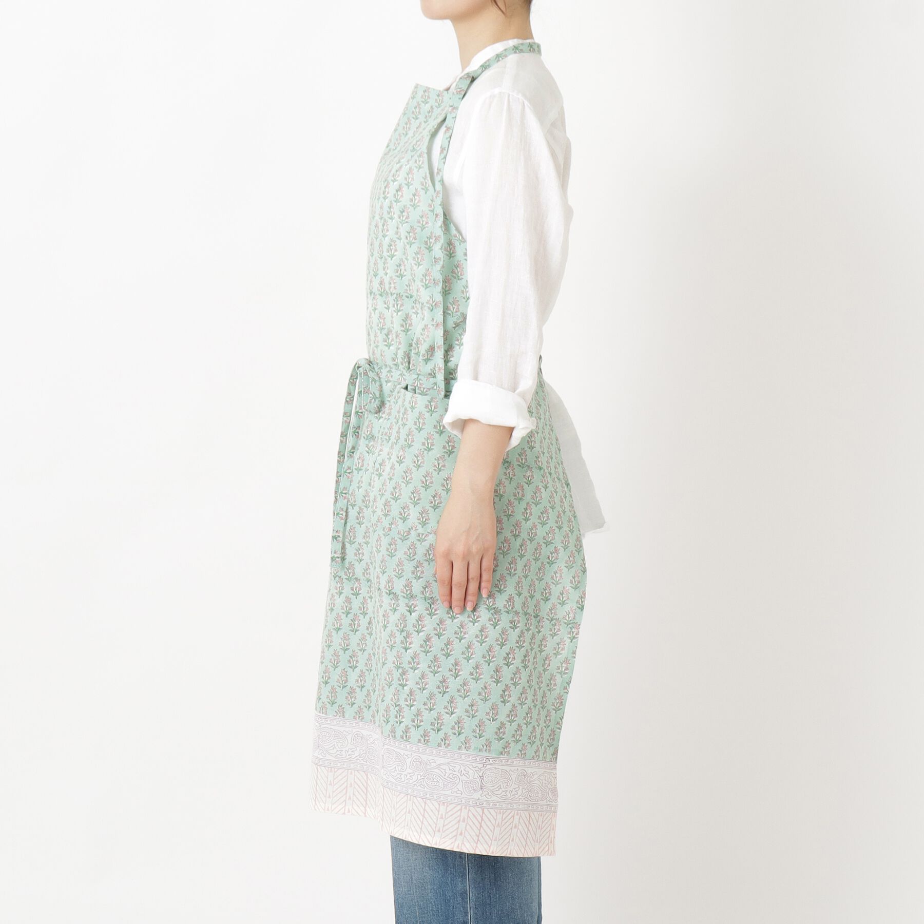 212 KITCHEN STORE「アナヤブロックプリントエプロン GR」|食器・キッチングッズ|