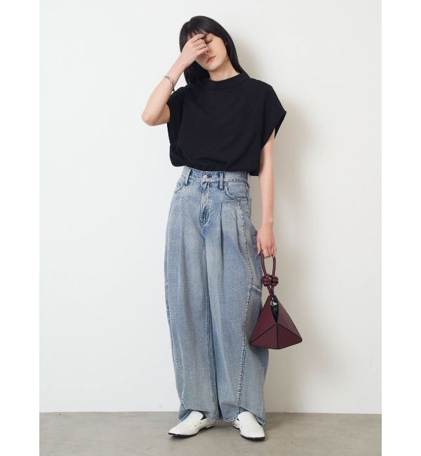 ELENDEEK「PANEL TUK DENIM WIDE PT」|デニム|