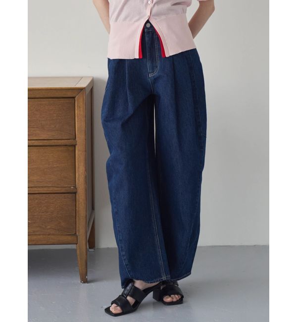 ELENDEEK「PANEL TUK DENIM WIDE PT」|デニム|インディゴ