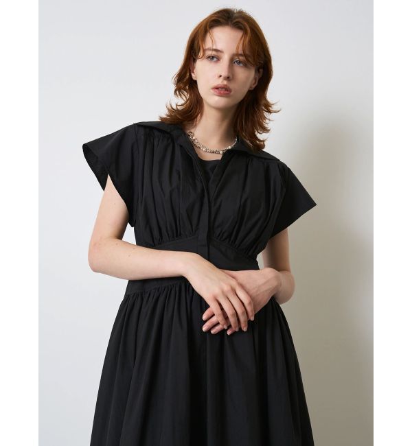 ELENDEEK「ROUND SLEEVE GATHER OP」|ワンピース|