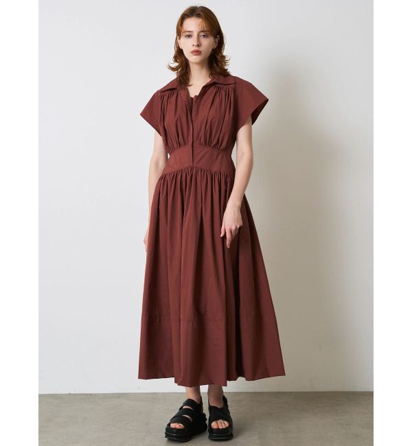 ELENDEEK「ROUND SLEEVE GATHER OP」|ワンピース|