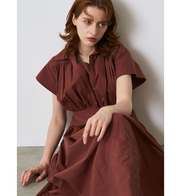 ELENDEEK「ROUND SLEEVE GATHER OP」|ワンピース|