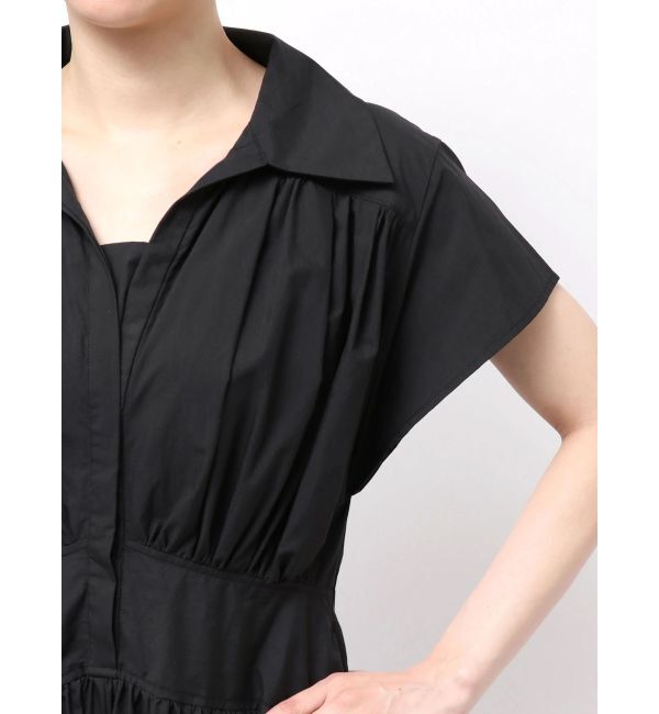 ELENDEEK「ROUND SLEEVE GATHER OP」|ワンピース|