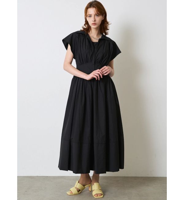 ELENDEEK「ROUND SLEEVE GATHER OP」|ワンピース|