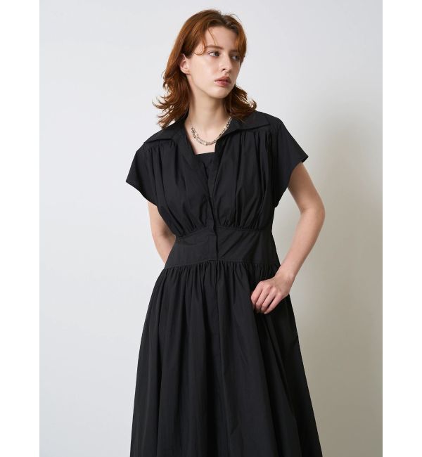 ELENDEEK「ROUND SLEEVE GATHER OP」|ワンピース|