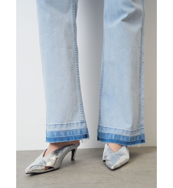 ELENDEEK「SEMI FLARE ROUGH DENIM WIDE PT」|デニム|