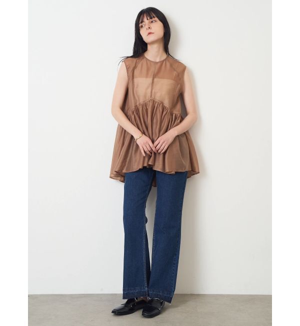 ELENDEEK「SEMI FLARE ROUGH DENIM WIDE PT」|デニム|