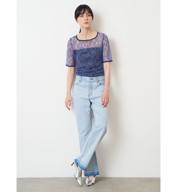 ELENDEEK「SEMI FLARE ROUGH DENIM WIDE PT」|デニム|