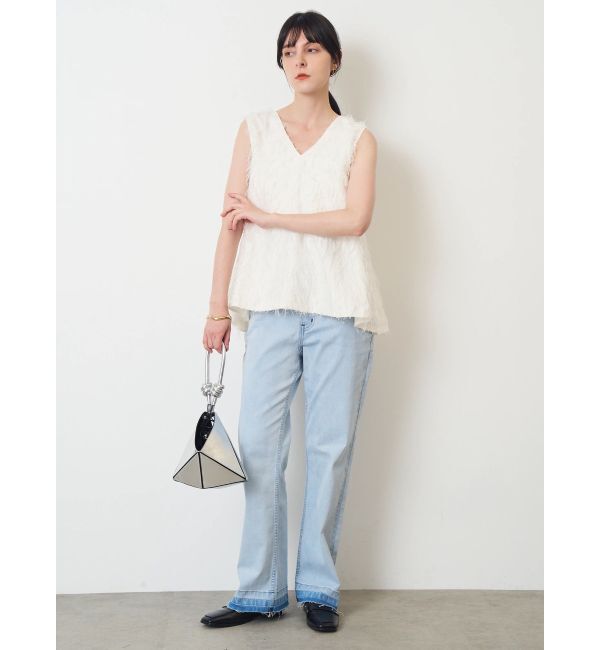 ELENDEEK「SEMI FLARE ROUGH DENIM WIDE PT」|デニム|