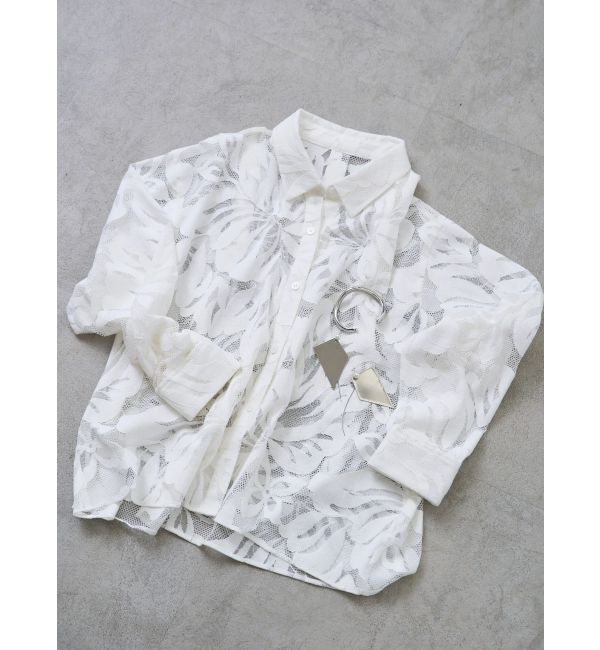 ELENDEEK「LEAVES PATTERN LACE SH」|シャツ・ブラウス|