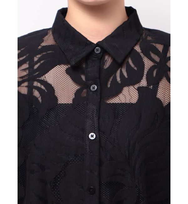 ELENDEEK「LEAVES PATTERN LACE SH」|シャツ・ブラウス|