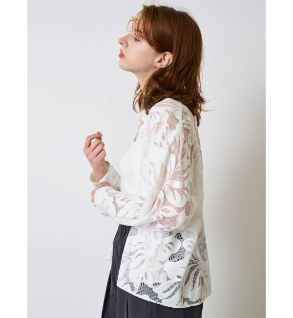 ELENDEEK「LEAVES PATTERN LACE SH」|シャツ・ブラウス|