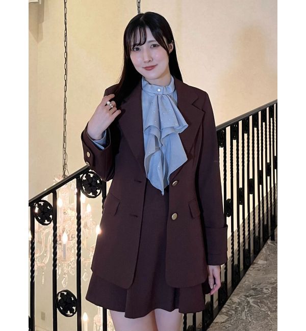 MERCURYDUO「ホットフィックスラッフルタイブラウス」|シャツ・ブラウス|