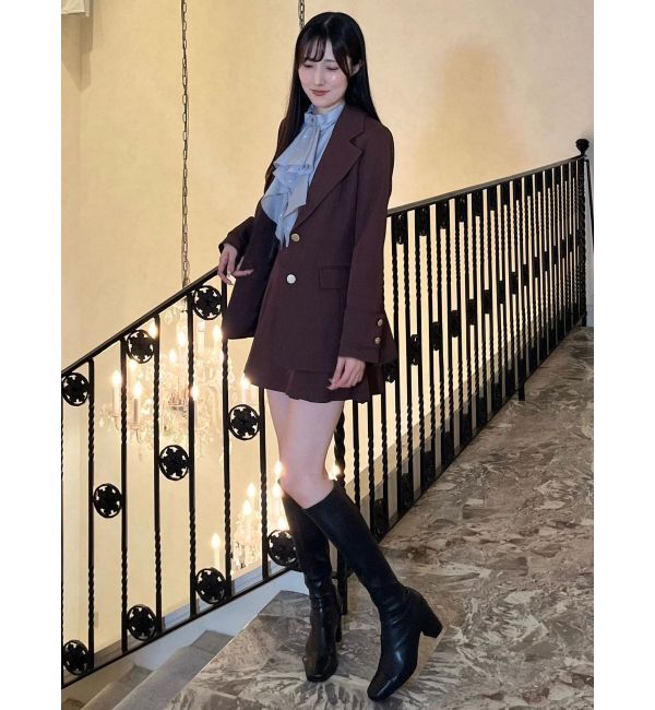 MERCURYDUO「ホットフィックスラッフルタイブラウス」|シャツ・ブラウス|