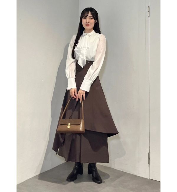 MERCURYDUO「ホットフィックスラッフルタイブラウス」|シャツ・ブラウス|