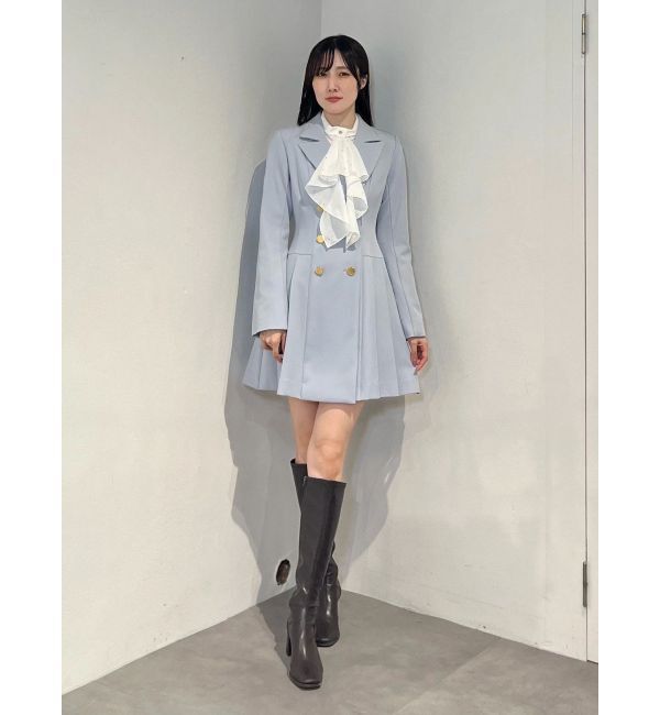 MERCURYDUO「ホットフィックスラッフルタイブラウス」|シャツ・ブラウス|