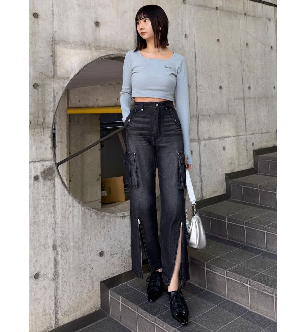 MURUA「ジップヘムカーゴデニムパンツ」|デニム|