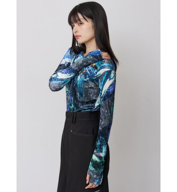 MURUA「ニュアンスプリントベロアトップス」|Tシャツ・カットソー|