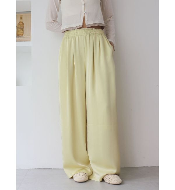 Ungrid「サテンタックワイドパンツ」|その他|