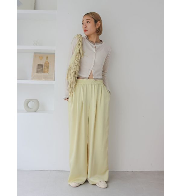 Ungrid「サテンタックワイドパンツ」|その他|