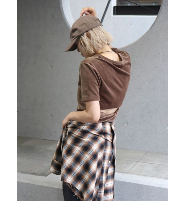 Ungrid「バックデザインハーフスリーブTee」|Tシャツ・カットソー|