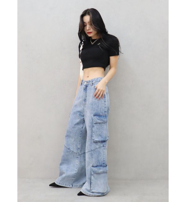EVRIS「ボリュームカーゴデニムパンツ【セットアップ着用可能】」|デニム|