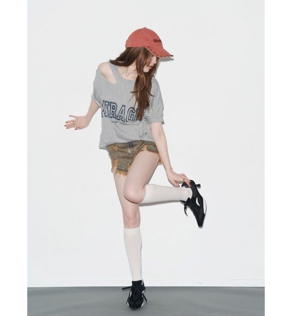 EVRIS「ハイダメージデニムショートパンツ」|デニム|