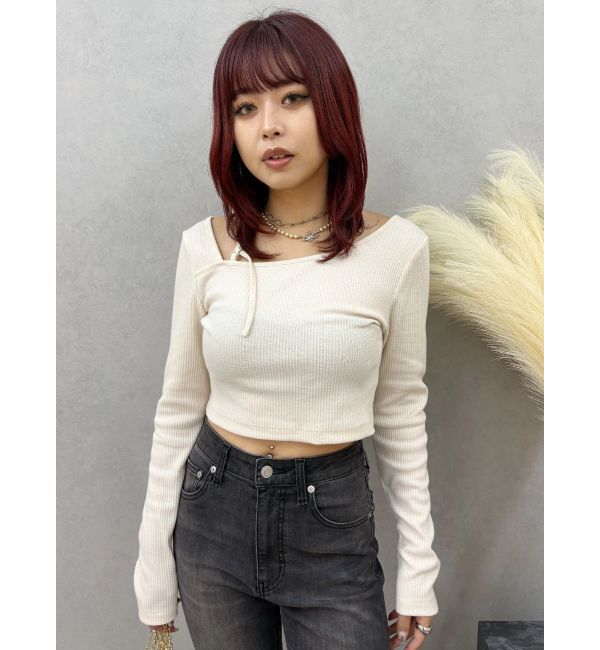 EVRIS「ストラップリブカットトップス」|Tシャツ・カットソー|
