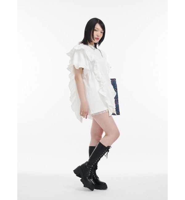 jouetie「フリルドッキングルーズTシャツ」|Tシャツ・カットソー|