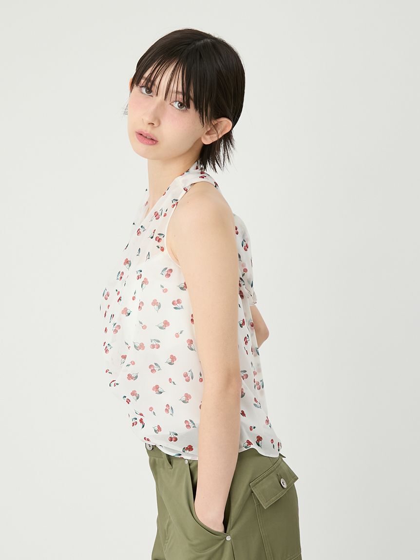 LILY BROWN「フルーツシフォンホルタートップス」|Tシャツ・カットソー|