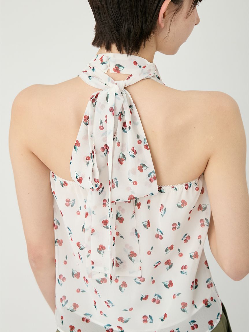 LILY BROWN「フルーツシフォンホルタートップス」|Tシャツ・カットソー|