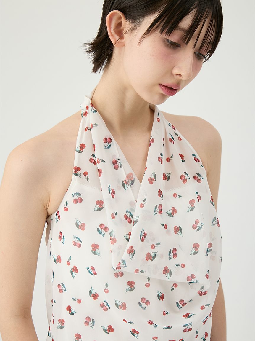 LILY BROWN「フルーツシフォンホルタートップス」|Tシャツ・カットソー|