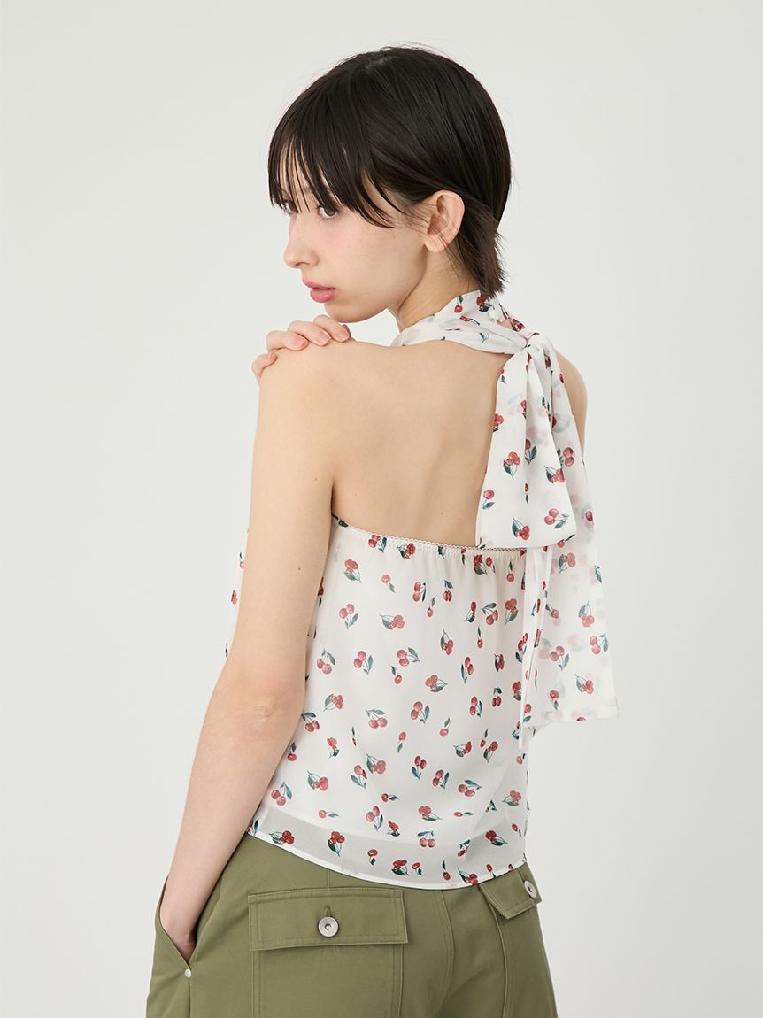 LILY BROWN「フルーツシフォンホルタートップス」|Tシャツ・カットソー|