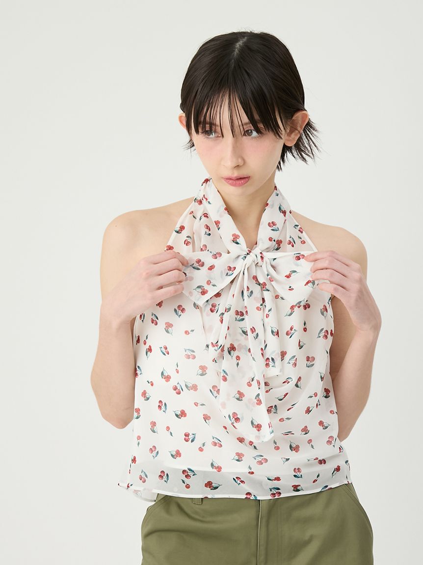 LILY BROWN「フルーツシフォンホルタートップス」|Tシャツ・カットソー|