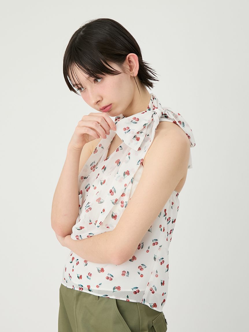 LILY BROWN「フルーツシフォンホルタートップス」|Tシャツ・カットソー|