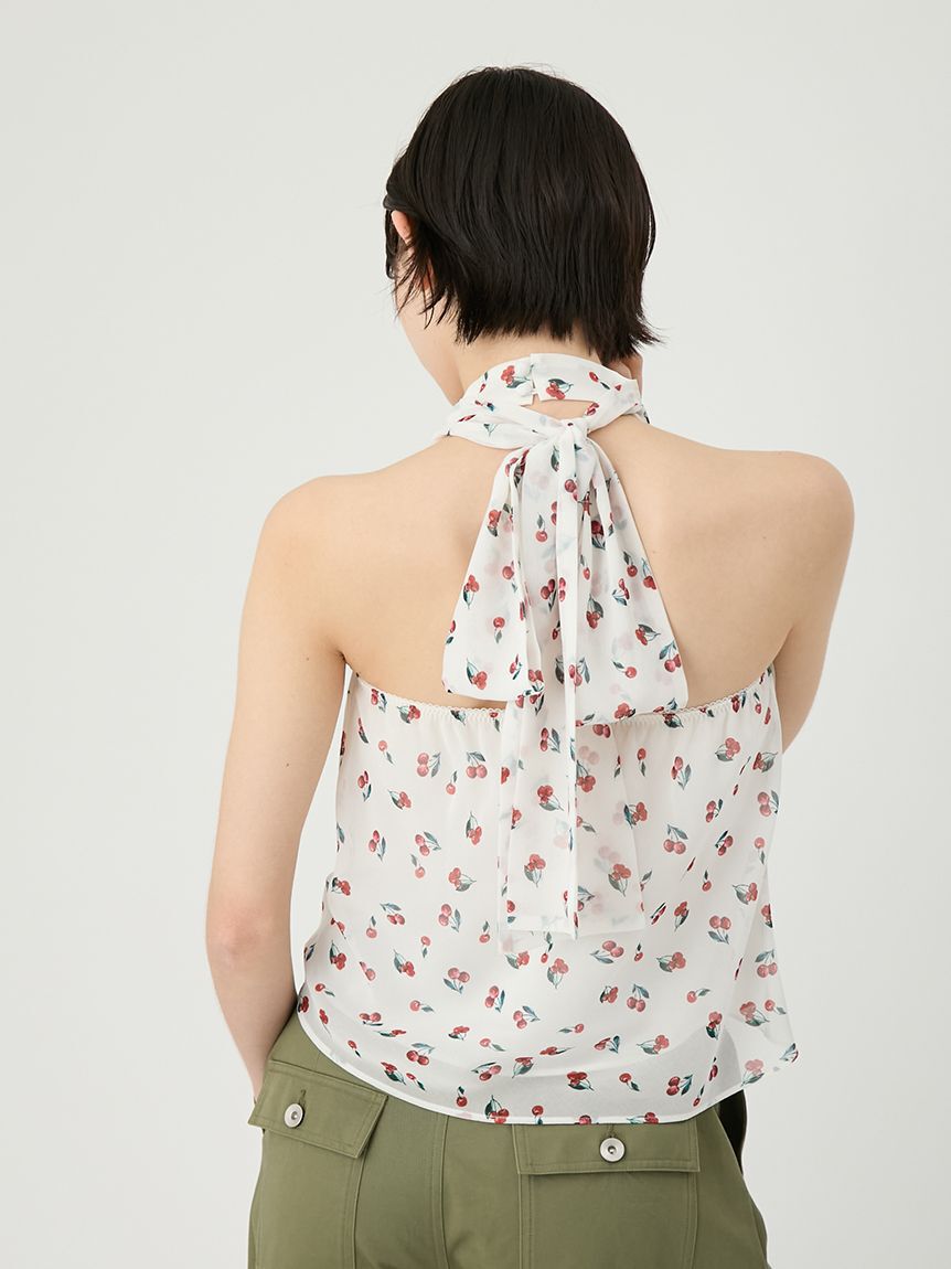 LILY BROWN「フルーツシフォンホルタートップス」|Tシャツ・カットソー|